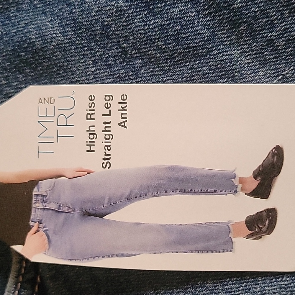 🆕️ Time & Tru Women's Distressed High-Rise Ankle Jeans Medium Blue Size 2 (#1) - Picture 7 of 7